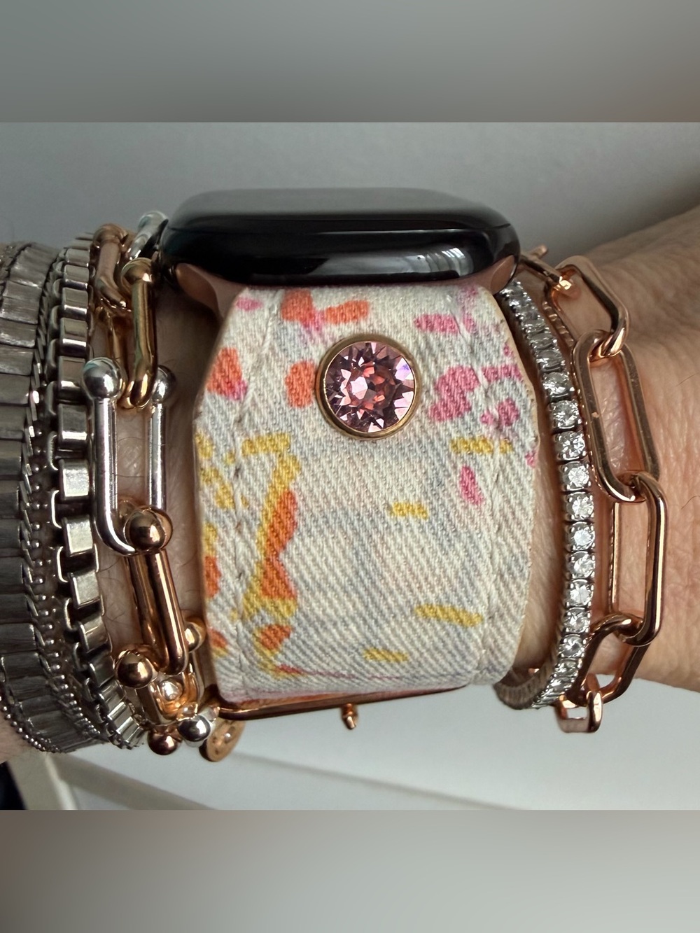 Multicolor Chanel Spark*l band for Apple Watch, size 2